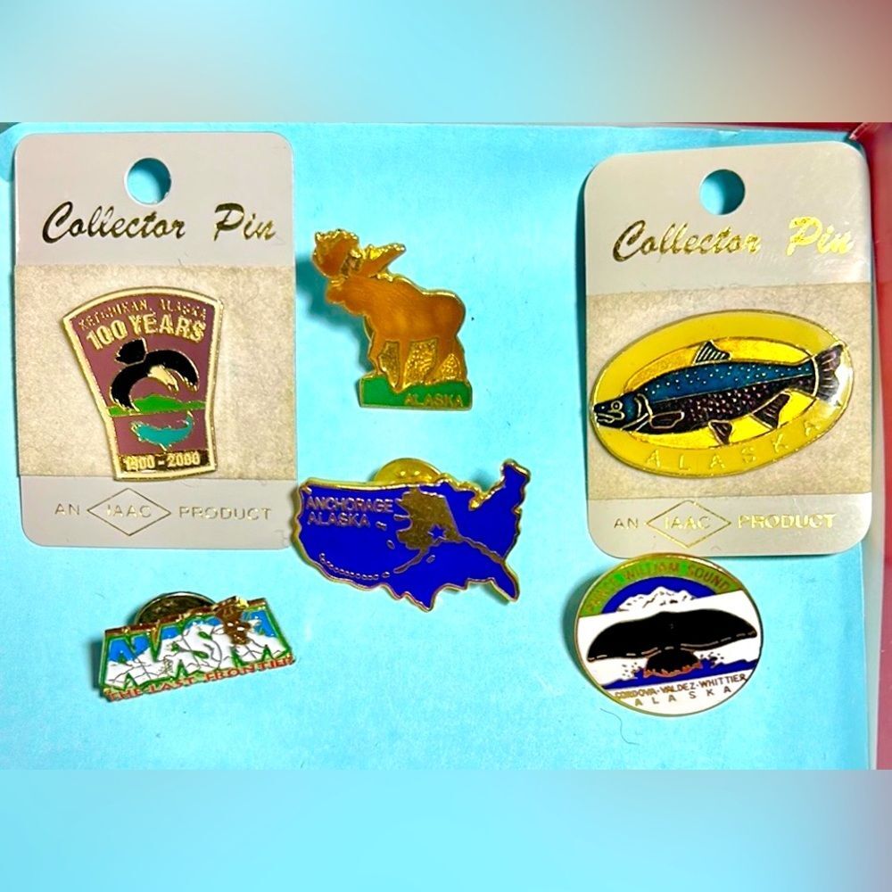 Alaska souvenir & Travel  pin lot Cities and wildlife collection,Brooches & pins